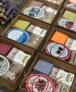 Doğal Spa Hediye Kutusu – 4 Parça Sabun Seti | Özel Tasarım Gift Box