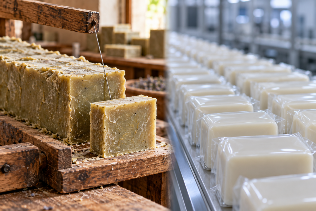 El yapımı sabun ile fabrikasyon sabun karşılaştırması